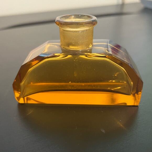 Antique Heinrich Hoffmann Amber/Yellow Perfume Bottle and Stopper- Venus & Cupid - Picture 5 of 16